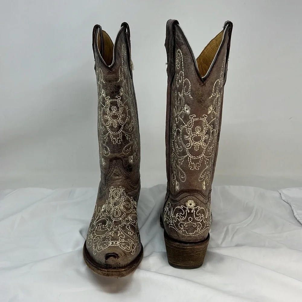 Coral Girls 4T Leather Western Cowboy Boots